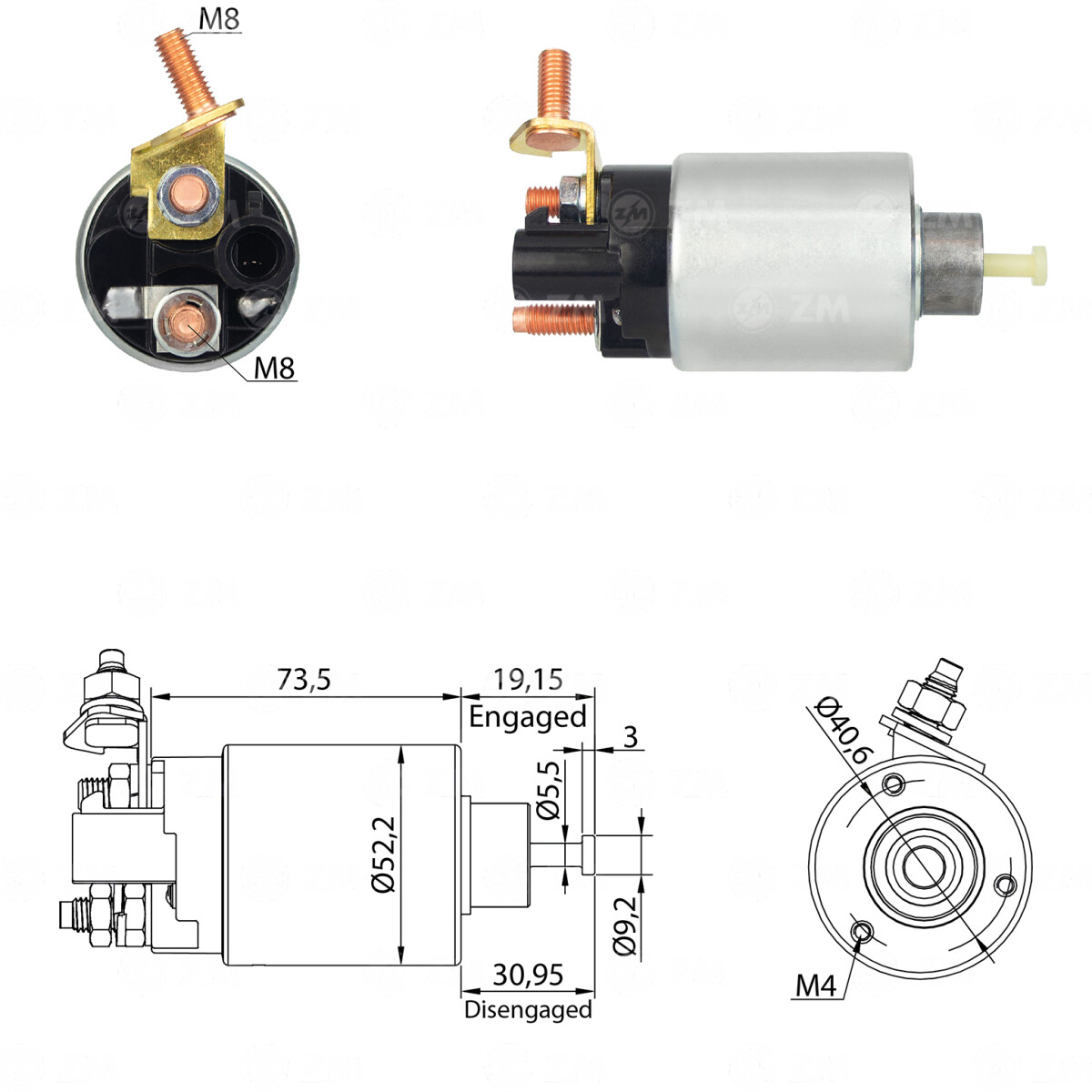 AUTOMATICO DE ARRANQUE HYUNDAI HYUNDAI KIA CHEVROLET DELCO REMY 12V ZM 