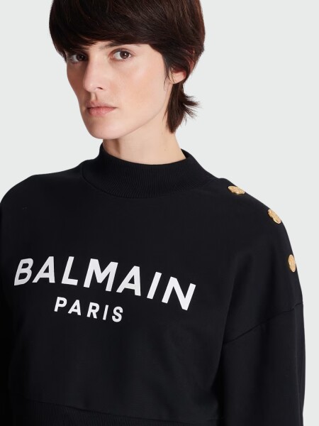 BALMAIN - SWEATSHIRT ESTAMPADO PARIS Negro