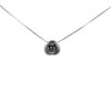 Dije Flor Rosa-Plata 925 Quemada e Inflada-Sin Piedra-CP3316 Sinpiedra