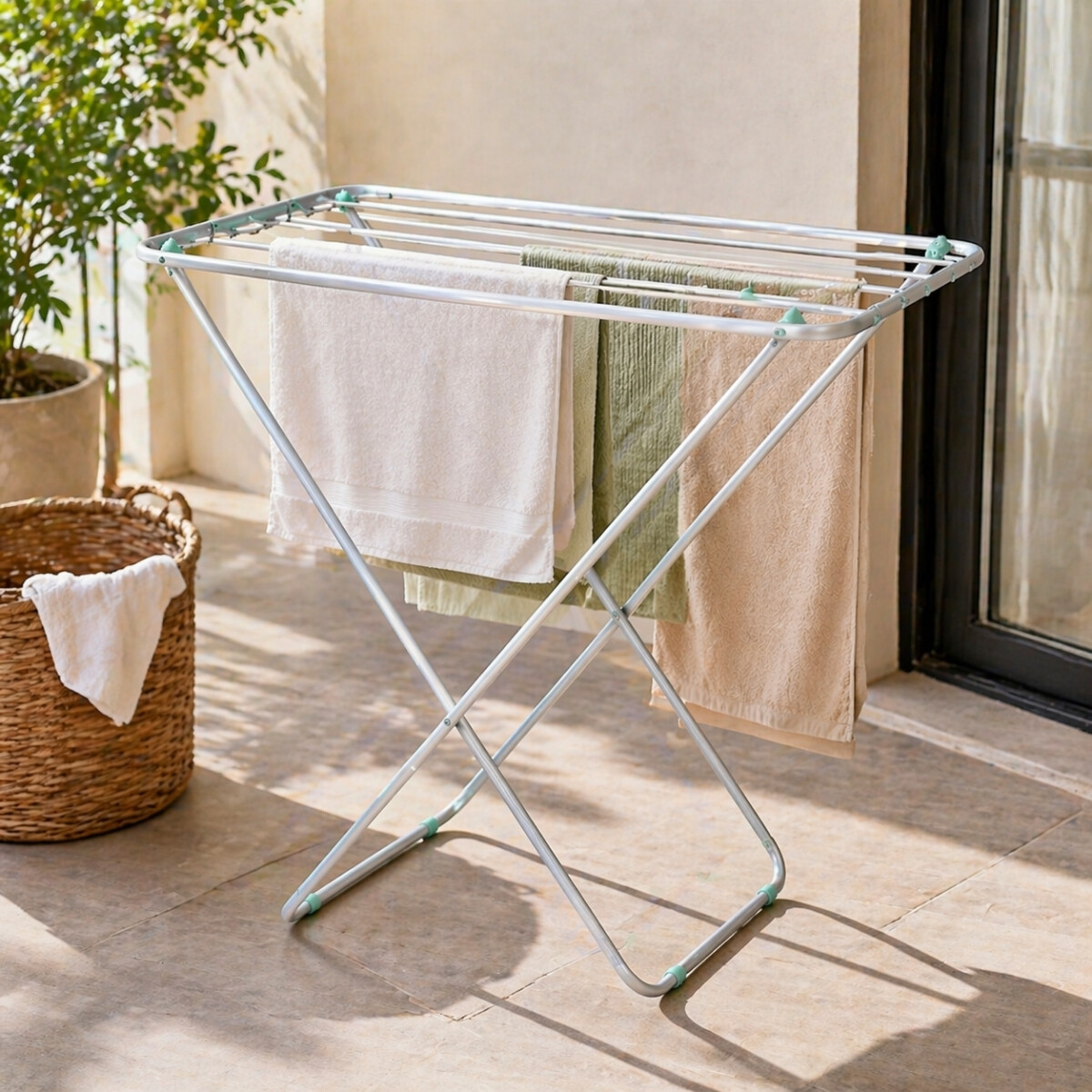 Tendedero de piso Slim en aluminio - GRIS 