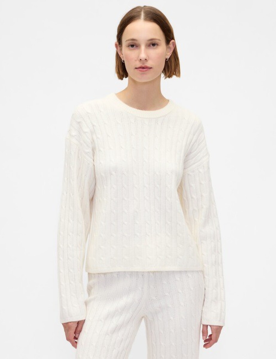 Buzo Cashsoft Ochos Mujer - Ivory Frost 