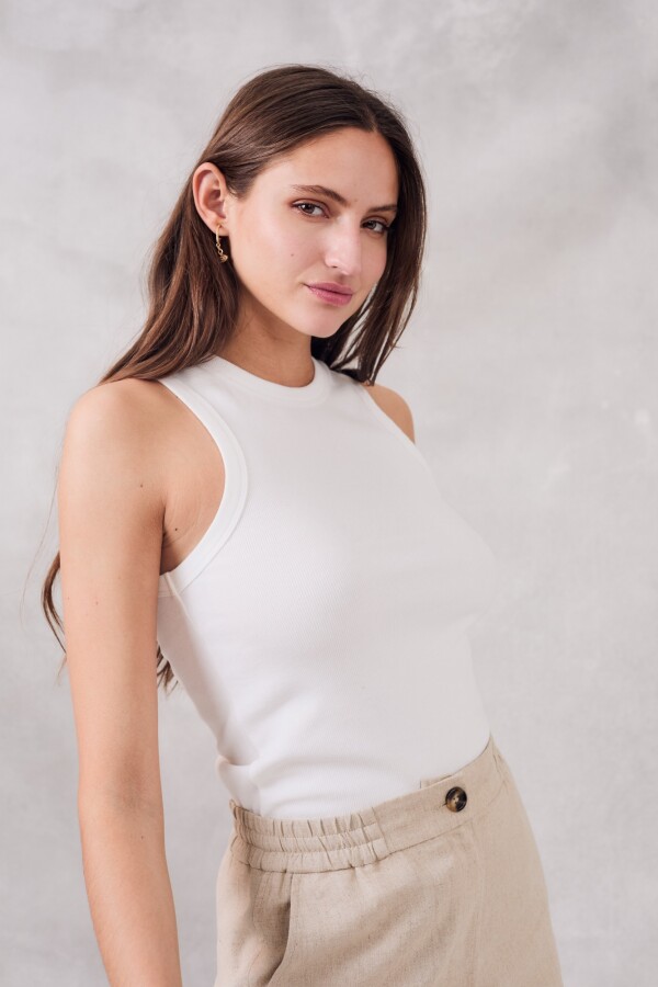 Musculosa Algodón Ribb Crudo