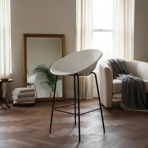 BANQUETA ALTA PANAL BLANCA PP/METAL BANQUETA ALTA PANAL BLANCA PP/METAL