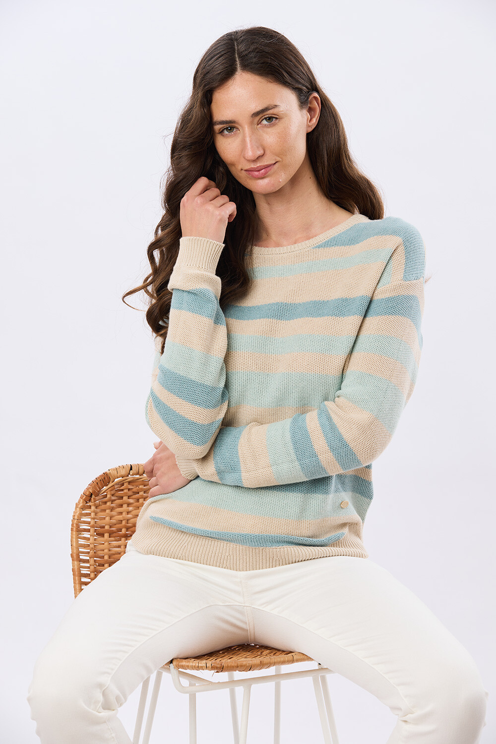 BUZO RAYADO TEJIDO Beige