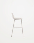 Taburete Altea y patas de acero con acabado beige 75 cm