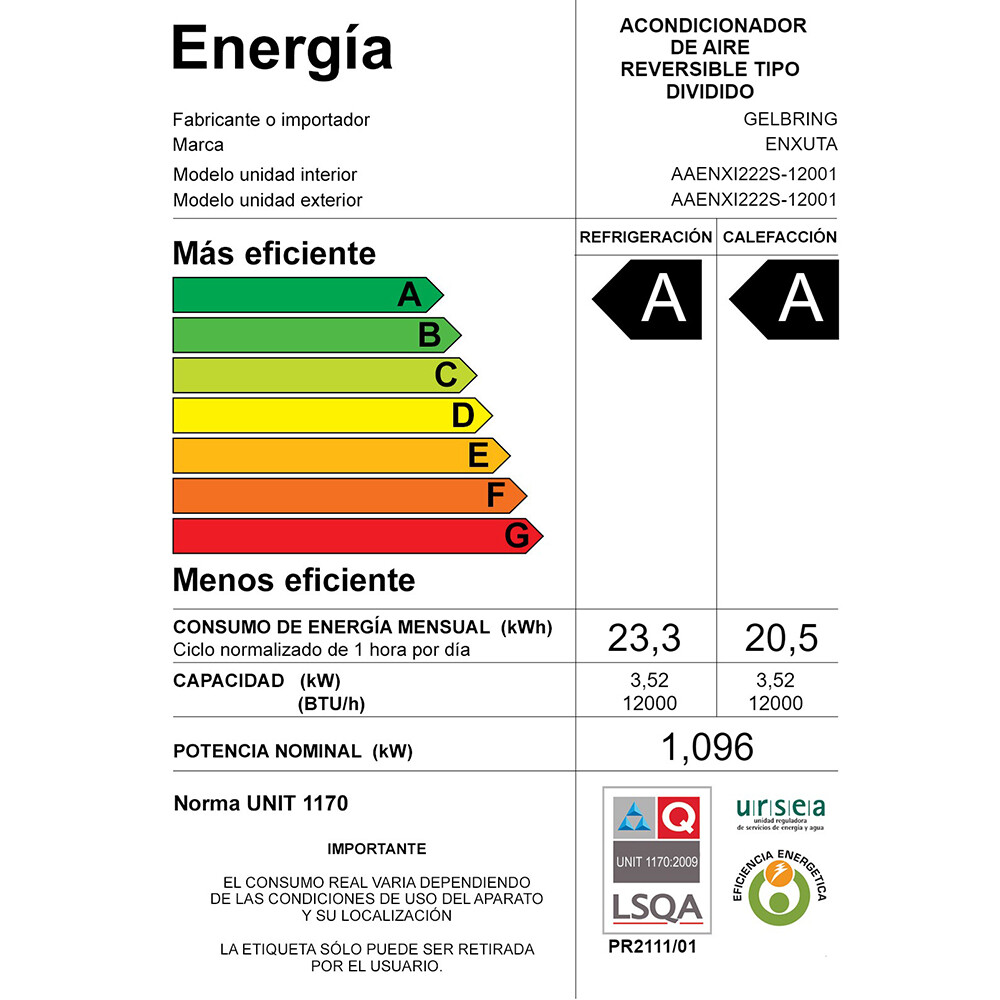 AIRE ACONDICIONADO INVERTER SMART 12000 BTU Aire Acondicionado Inverter Smart 12000 Btu