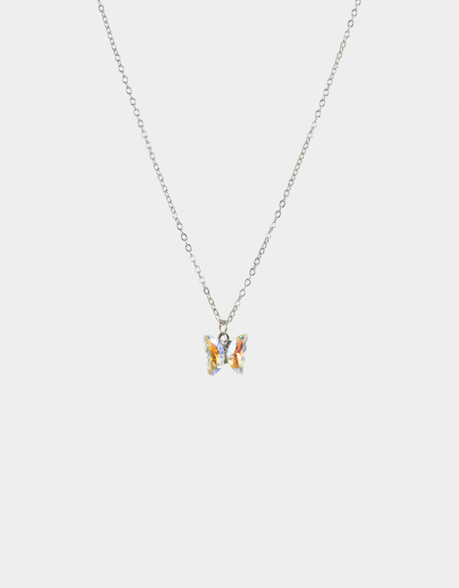 Cadena Corta con Dije Con Mariposas Cadena Corta Con Dije Mariposa - Plateado