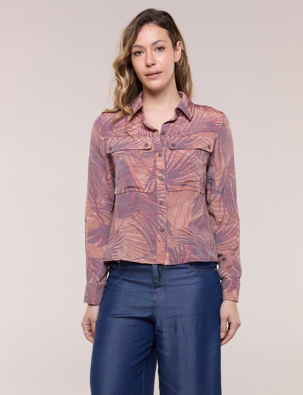 Camisa Liviana Ruedo Asimétrico TOSTADO/MULTI