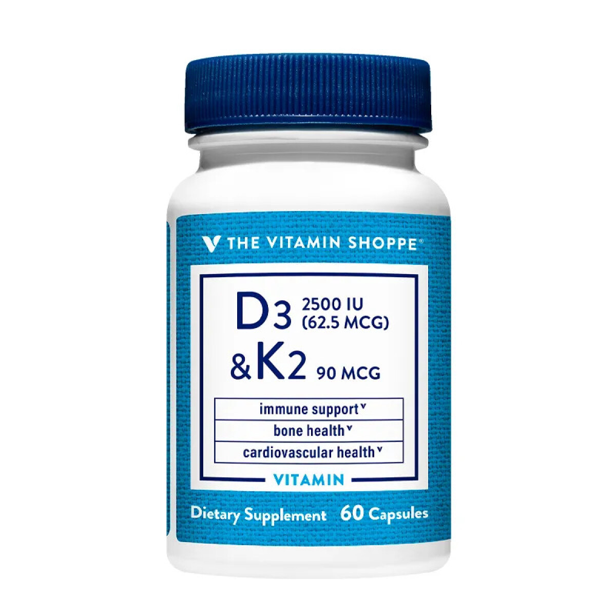 VITAMIN SHOPPE D3 & K2 FR. X 60 CAPS. BL 