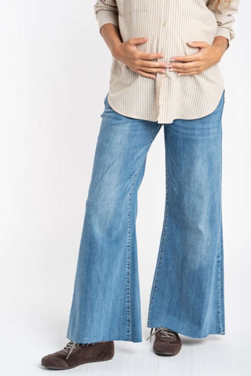 Jean Lemon Mama Flared Wide Leg - Denim 