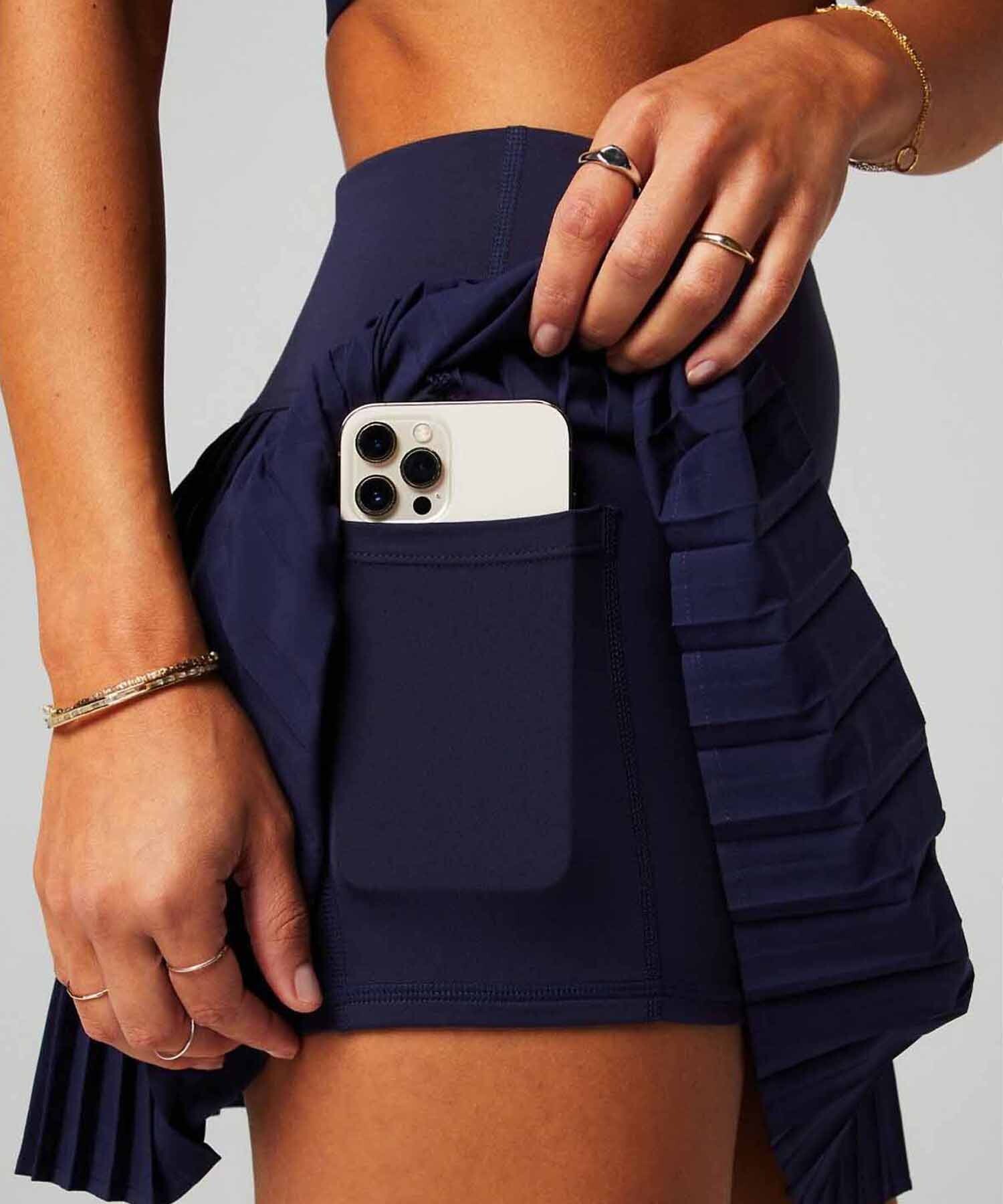 Falda Con Malla Hot Shot Pleated Skirt Classic Mini Mujer Deep Navy