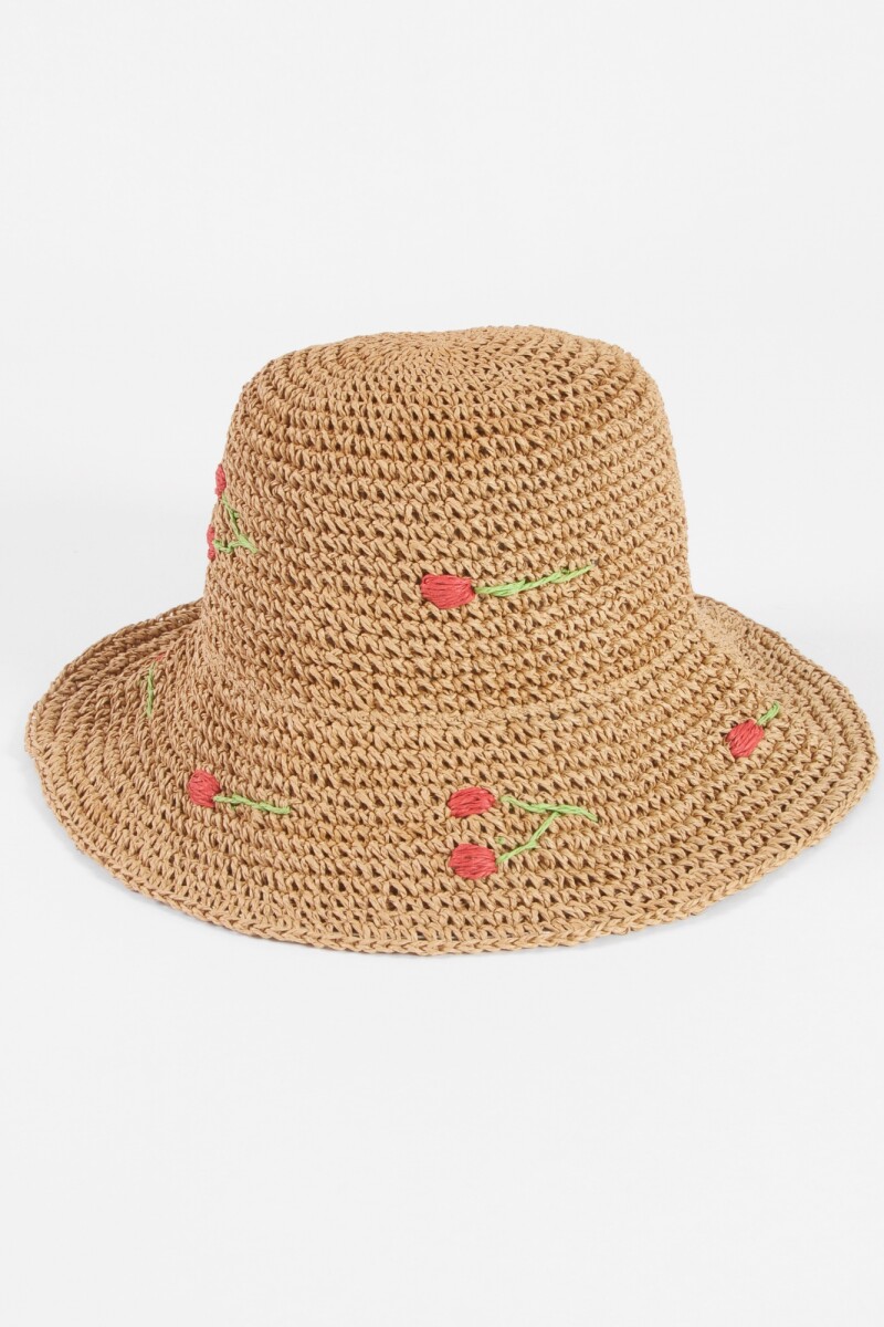 Sombrero papiro cherry beige