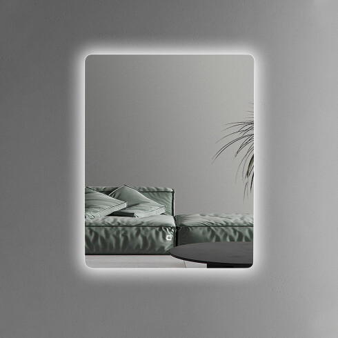 Espejo Frameless 70X90 Anticorrosion Con Luz Led Y Sensor One Touch 000