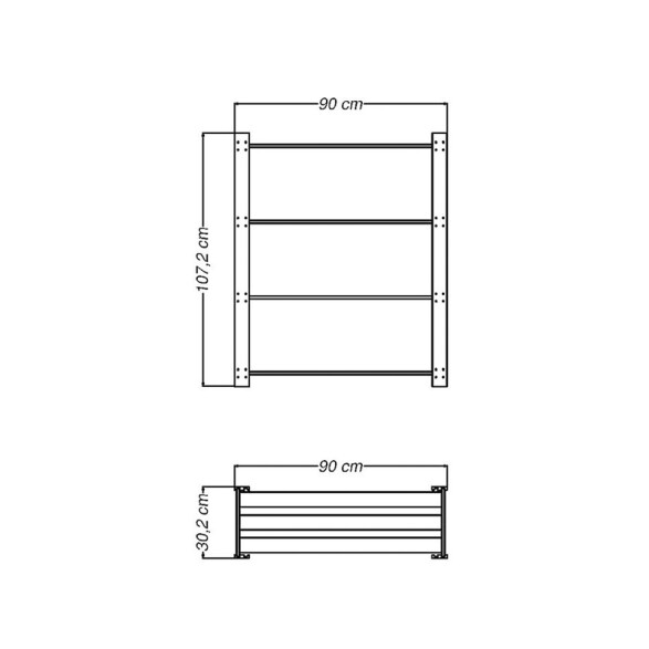 Estantería modular 4 estantes color natural TM0054