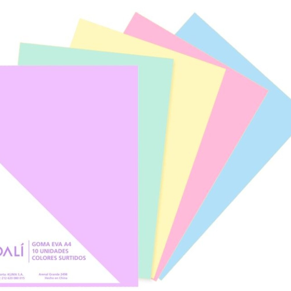 Goma Eva A4 Pack x10 Colores Pastel Dalí #Goma Eva A4 Pack X10 Colores Pastel Dalí
