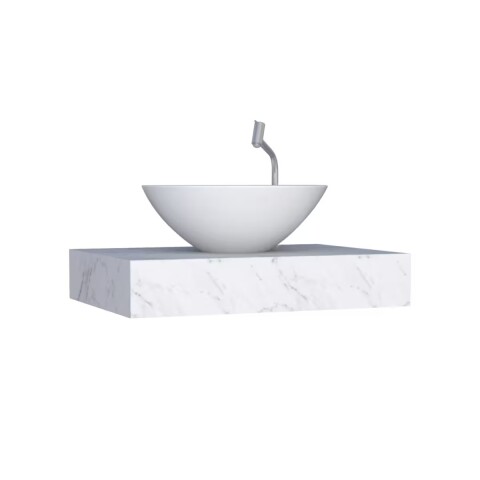 Mueble de baño suspendido en porcelanato Peri Blanco marmolado Pulido 80 cm sin bacha Mueble De Baño Suspendido En Porcelanato Peri Blanco Marmolado Pulido 80 Cm Sin Bacha