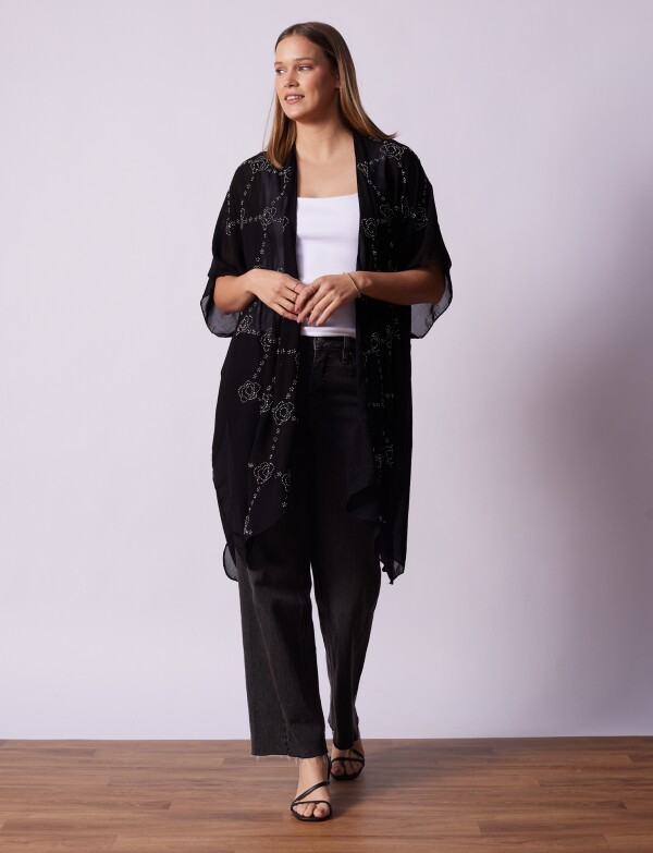 Kimono Noche NEGRO/PLATEADO