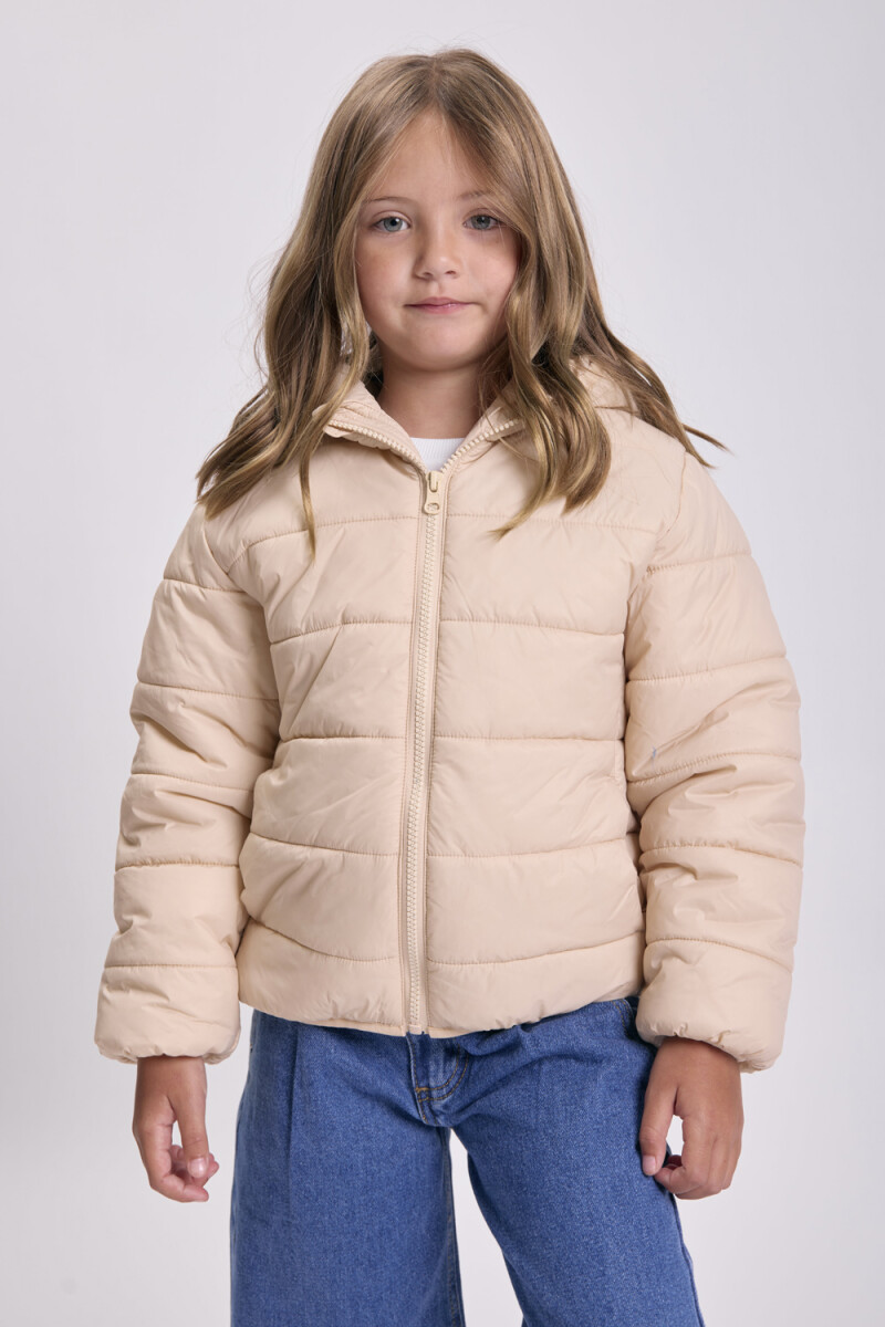 Campera capitoneada Beige