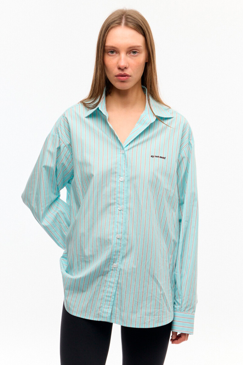 CAMISA RAYAS DEVON Celeste