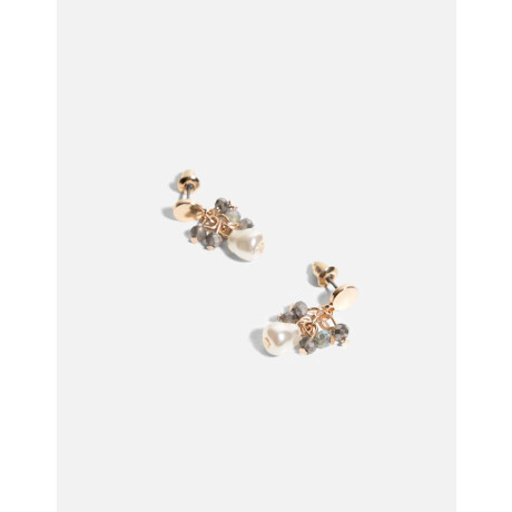 Aros Cortos Con Perlas Dorado