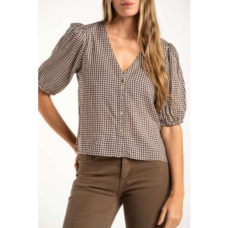 Blusa Gingham Chocolate