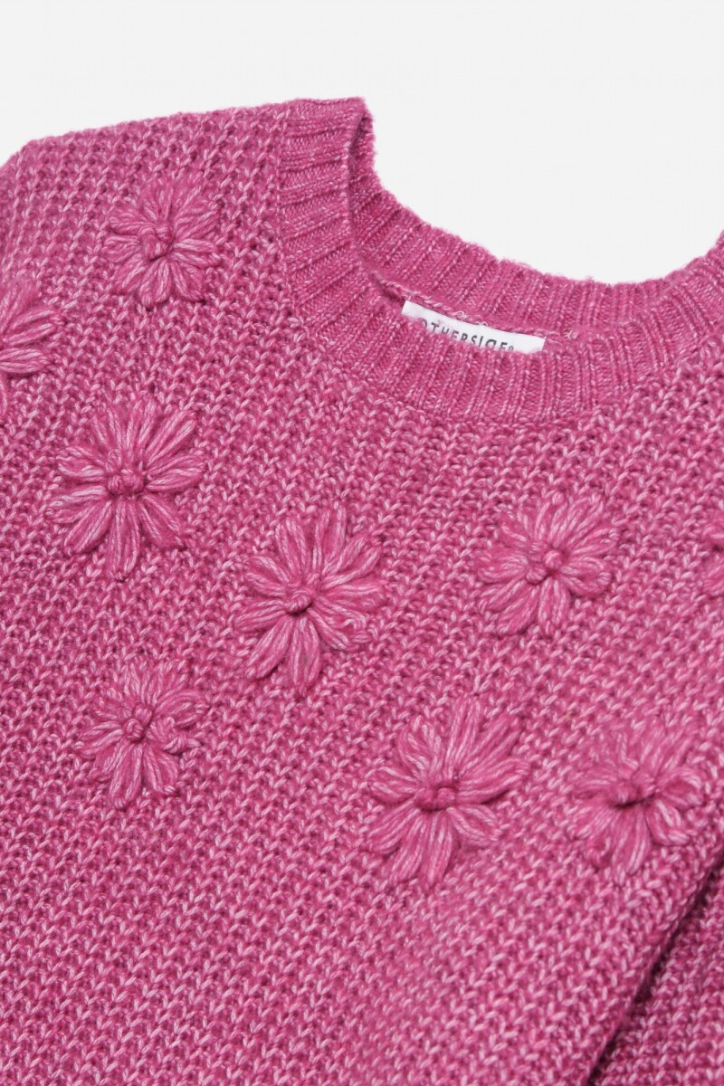 Sweater con flores ROSA