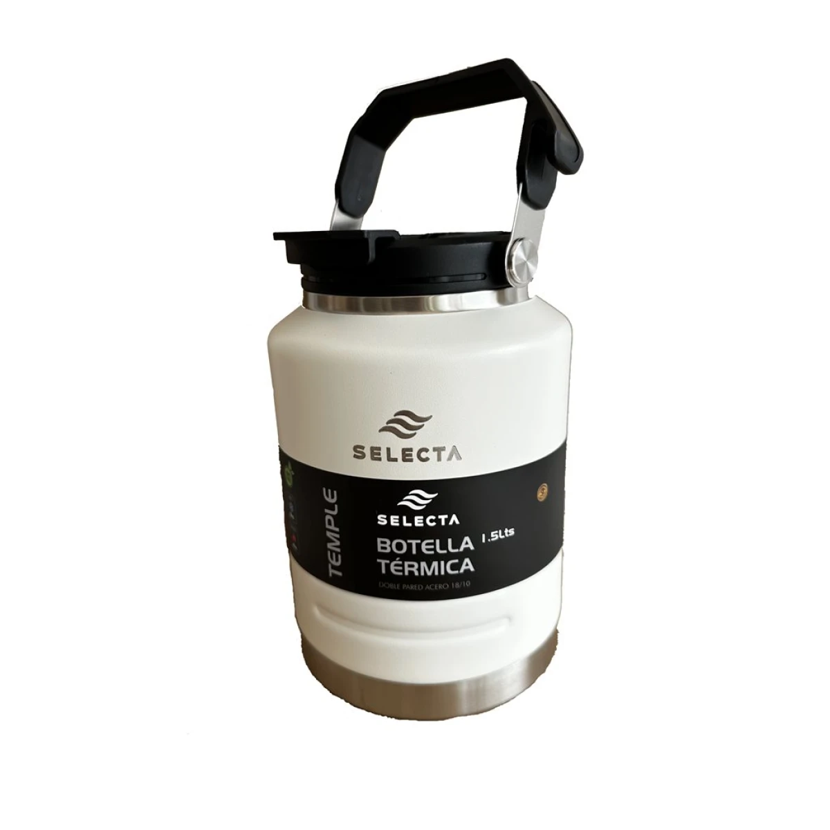 BOTELLA TERMICA 1.5L ACERO C/PICO BLANCO 