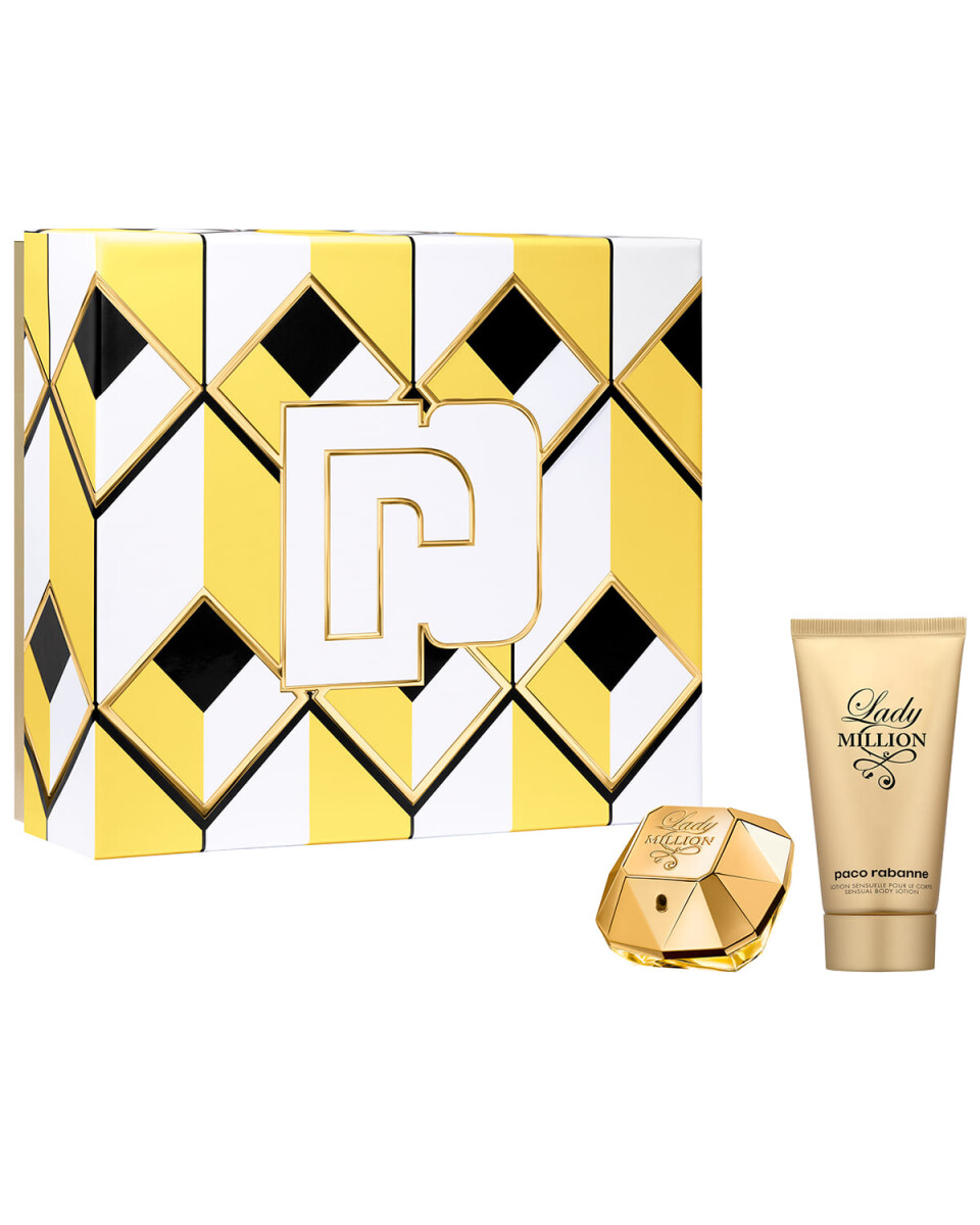 Set perfume Paco Rabanne Lady Million 50ml + Body Lotion 75ml Original 