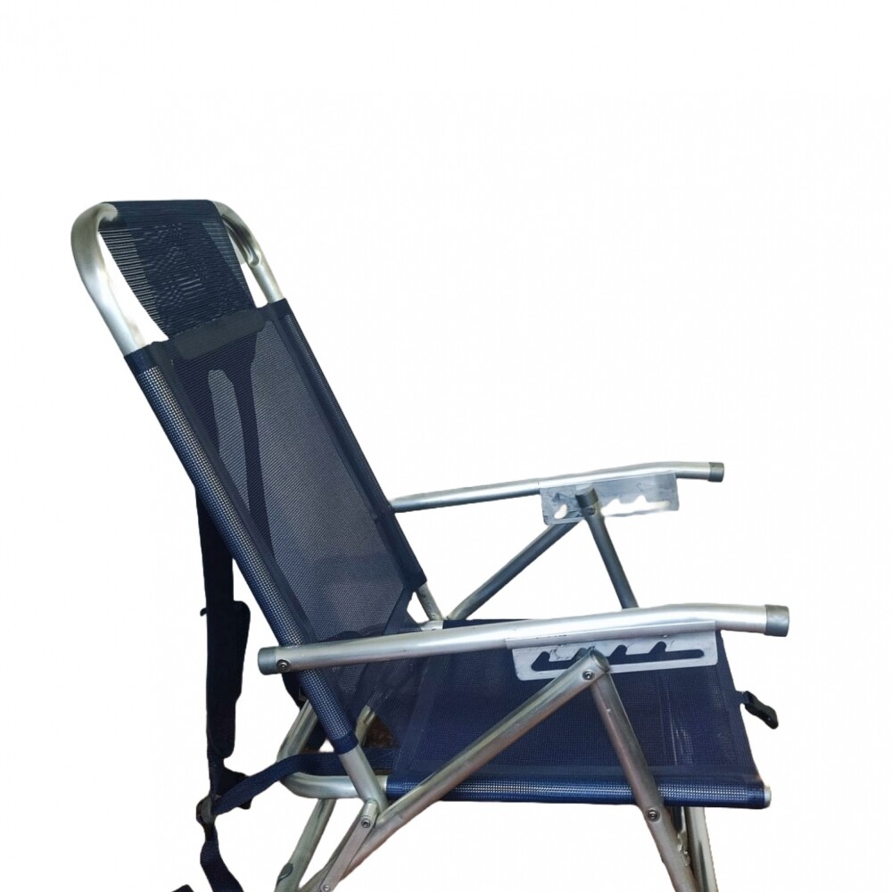 Reposera Playa En Aluminio Reclinable C/mochila Miami Beach AZUL