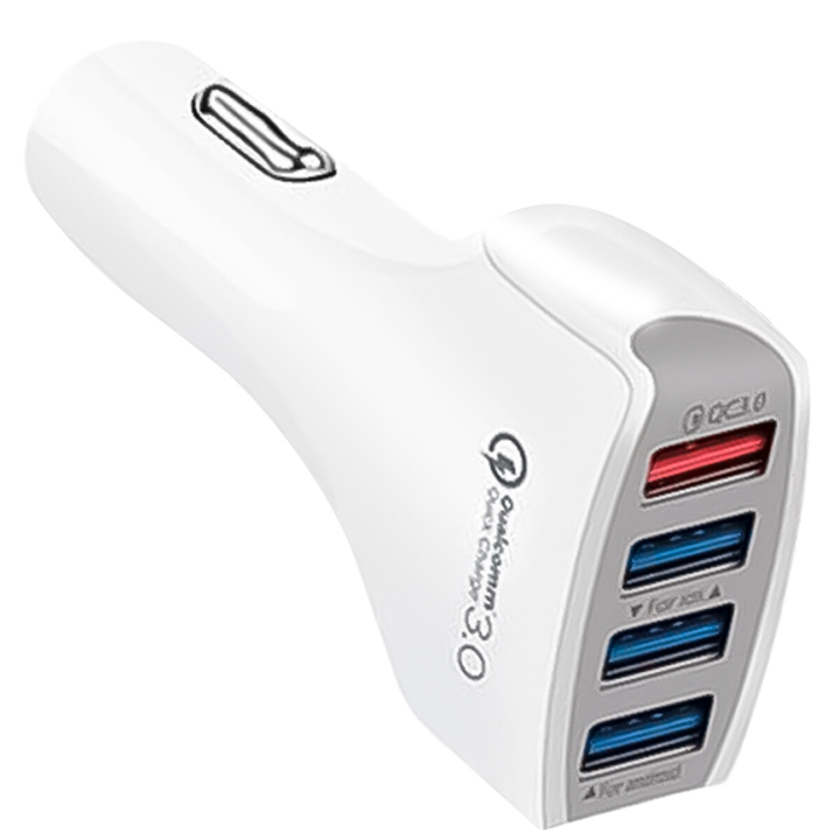Cargador para Auto 4 Puertos USB A QC 3.0 de 3.5 AMP - blanco 