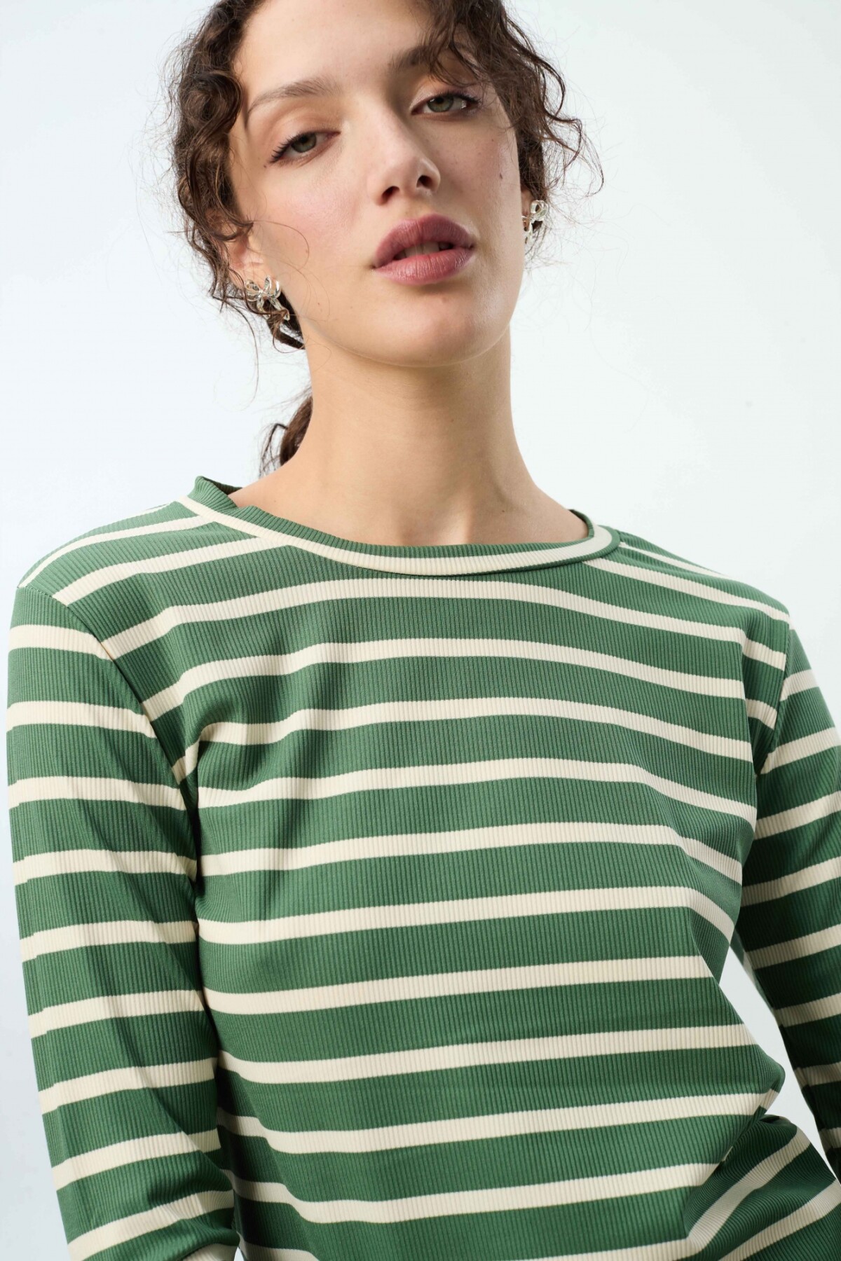 Remera Palma Rayas Verde