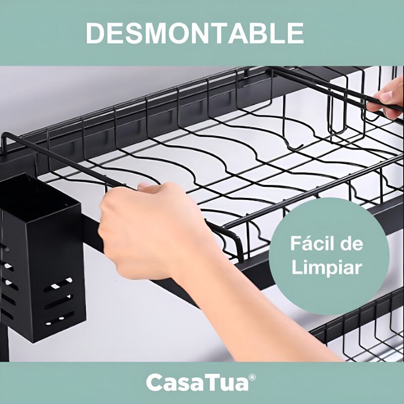 Secaplatos Escurridor 85cm Sobre Lavaplato Acero Inoxidable Color Negro mate Secaplatos Escurridor 85cm Sobre Lavaplato Acero Inoxidable Color Negro Mate