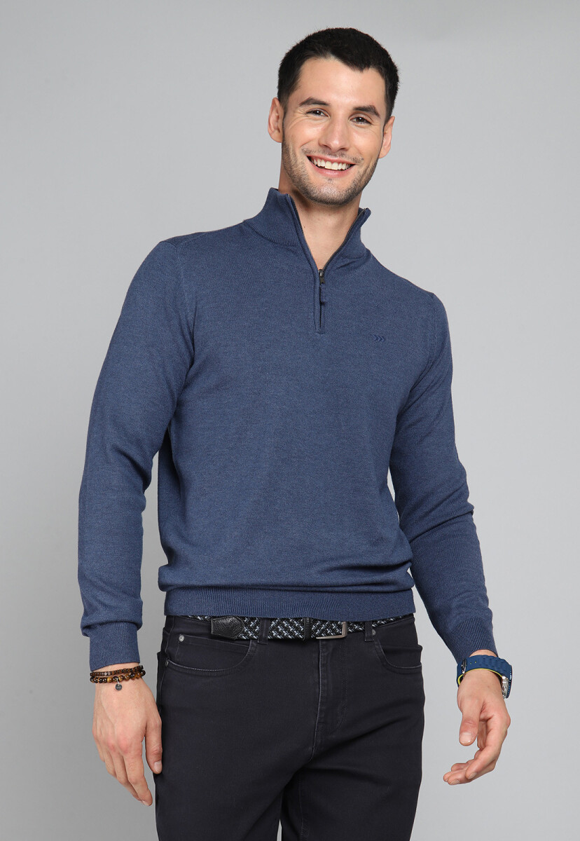 Sweater Medio Cierre Arrow - DENIM 