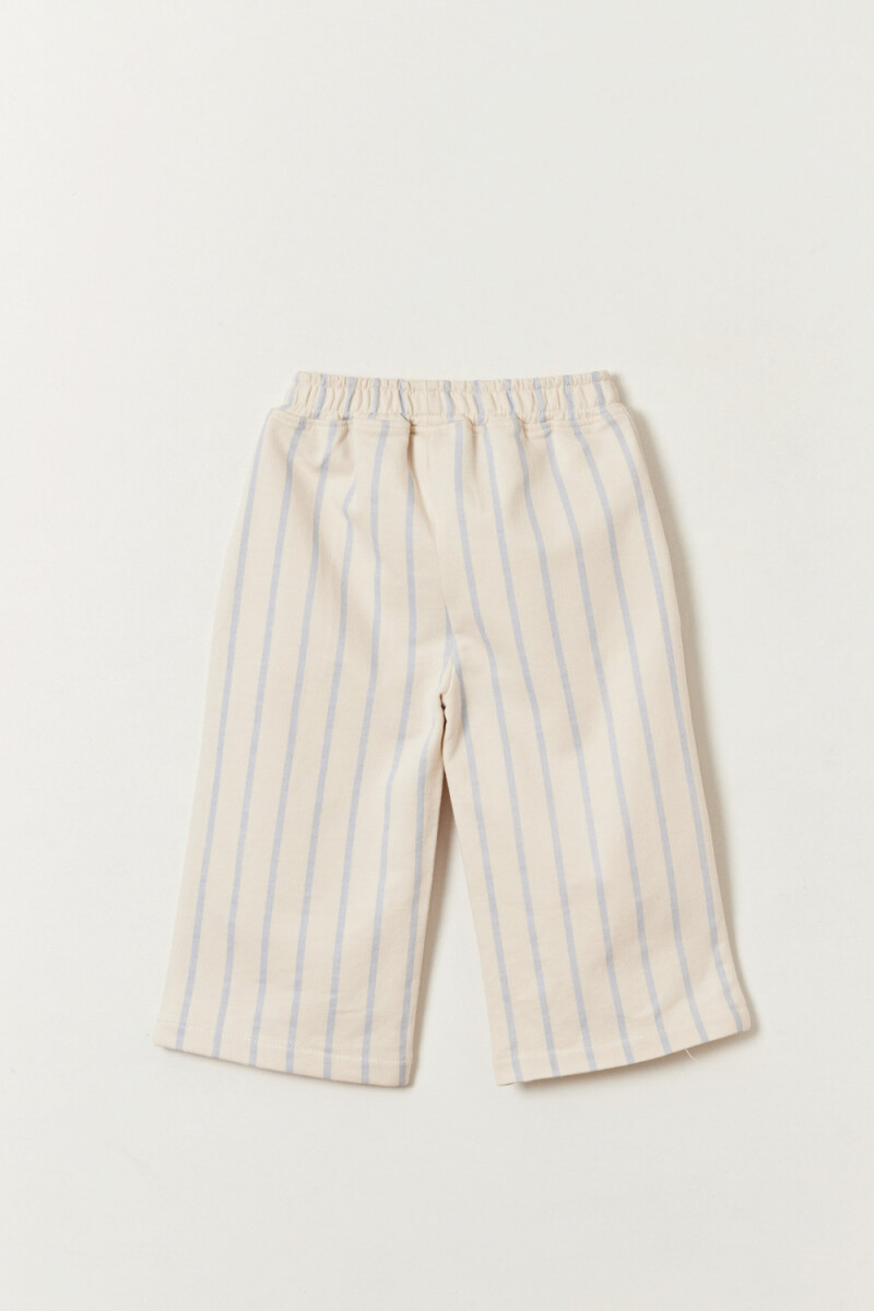 Pantalón deportivo Bolsillos Rayas Crudo