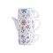 Juego De Té Mosaico Flores En Tallo