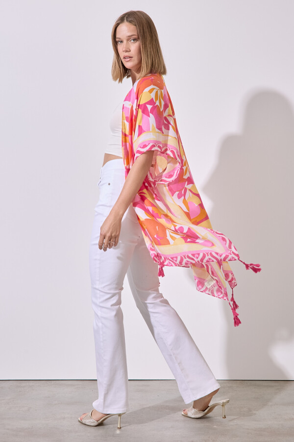 Kimono Printed MULTI/FUCSIA