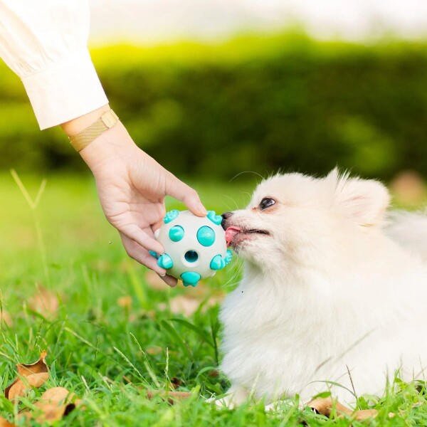 Pelota Juguete Perros Molar Macizo Limpia Dientes Resistente Color Variante Blanco Amarillo