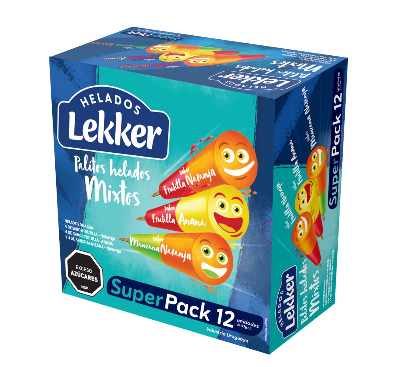 Pack X12 Palito Agua Lekker 50 Cc (fru/nar X4 + Man/nar X4 + Ana/fru X4) 