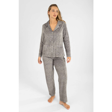Pijama americano ribb velour Gris