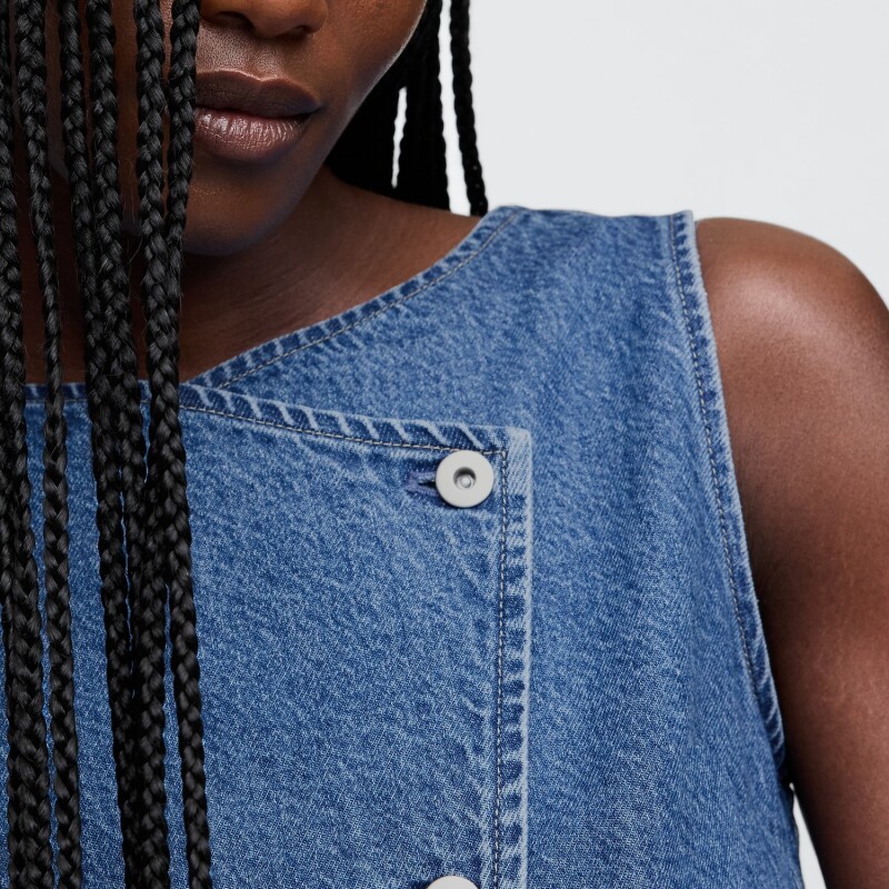 SL ASYM VEST - MED HALWARD MEDIUM WASH