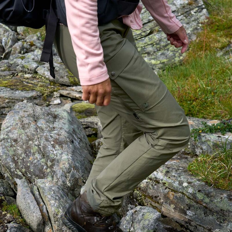 Pantalón Fjallraven Abisko Hybrid Trail Trs W Mujer Suede Brown