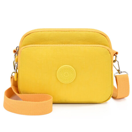 Bandolera dama de tela nylon con doble cierre Amarillo