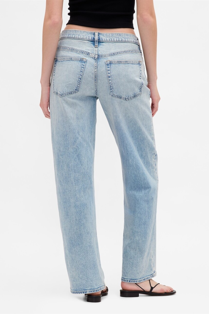 Jean 90S Loose Tiro Bajo Mujer Light Indigo 1