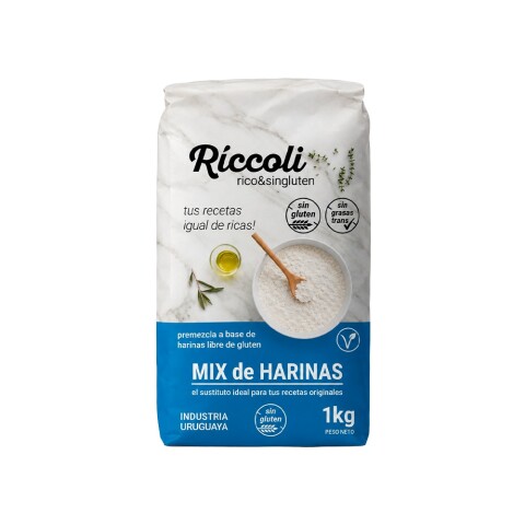 Mezcla De Harinas Sin Gluten Riccoli 1k Mix De Harinas S/g Ricca 1kg