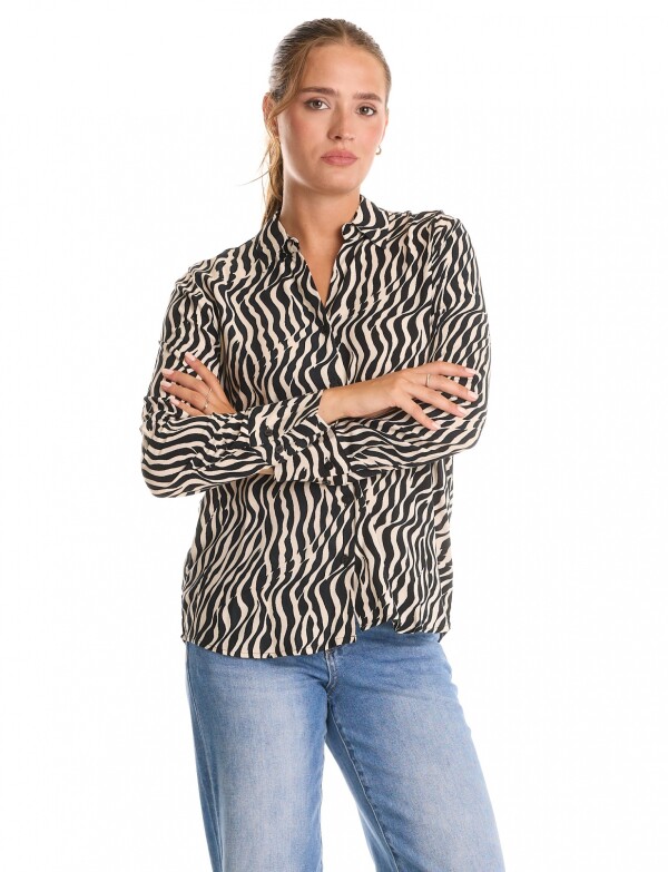 Camisa Printed NEGRO/BEIGE