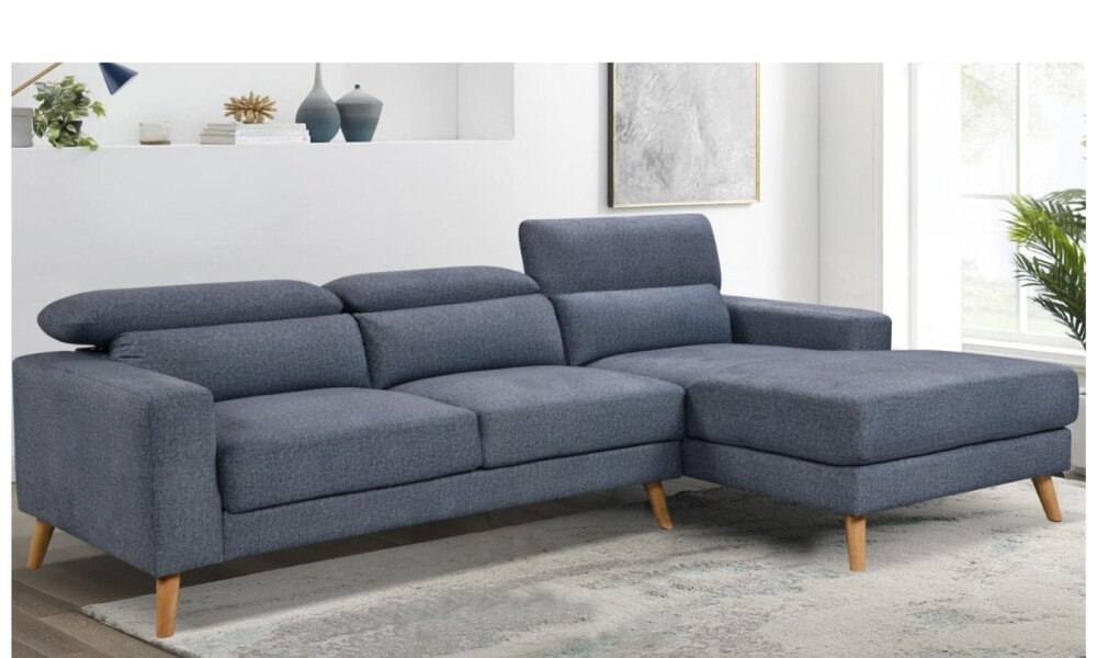 Sofá Chaise MILO en Tela PREVENTA Gris