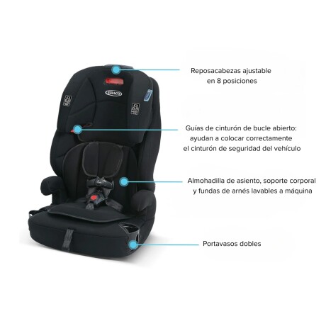 Butaca de Auto Graco 2214352 Tranzitions 3 en 1 NEGRO-GRIS-ROJO