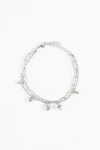 Pulsera doble dije cora plateado