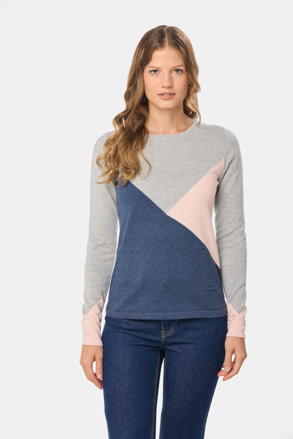 BUZO TEJIDO COMBINADO Gris