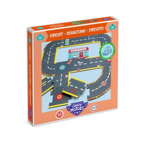 Puzzle de suelo gigante de pista de carreras Crazy Motors Djeco Puzzle De Suelo Gigante De Pista De Carreras Crazy Motors Djeco